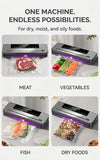 Electric Vacuum Sealer Built-In Cutter Kitchen Food Storage Seal Touch Button Dry/Wet Food Sealing Vacuum Packaging Machine