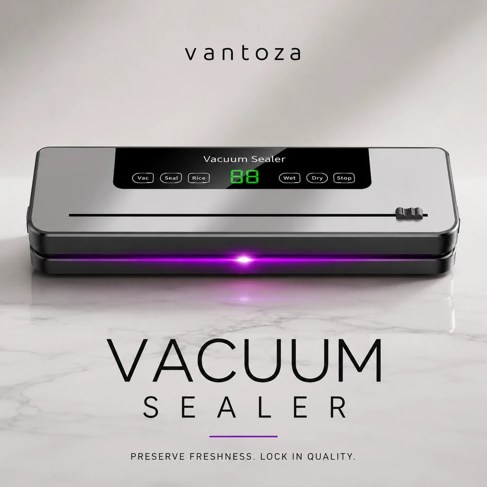 Electric Vacuum Sealer Built-In Cutter Kitchen Food Storage Seal Touch Button Dry/Wet Food Sealing Vacuum Packaging Machine