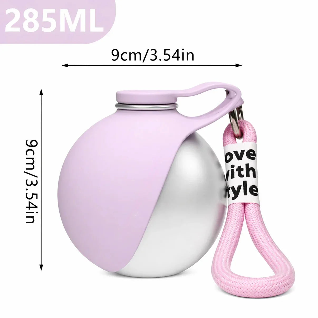 Portable Outdoor Pet Stainless Steel Water Cup Dog Water Bottle with Bowl for Cat 304 Stainless Steel Safe Food-Grade Silicone