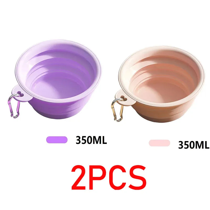 350ML Folding Dog Dish Collapsible Pet Bowl Water for Dog Drinking Bowl Cat Water Bowl Drinking Fountains for Dogs