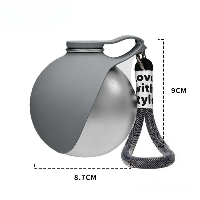 Portable Outdoor Pet Stainless Steel Water Cup Dog Water Bottle with Bowl for Cat 304 Stainless Steel Safe Food-Grade Silicone