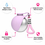Portable Outdoor Pet Stainless Steel Water Cup Dog Water Bottle with Bowl for Cat 304 Stainless Steel Safe Food-Grade Silicone